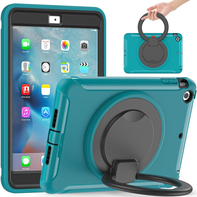 Custodia protettiva antiurto in TPU + PC con supporto per impugnatura pieghevole con rotazione a 360 gradi e slot per penna, For iPad mini 3 / 2 / 1