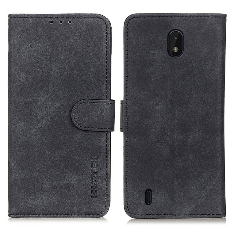 KHAZNEH Retro Texture PU + TPU Custodia in pelle a vibrazione orizzontale con supporto, slot per carte e portafoglio, For Nokia C01 Core, For Nokia C01 Plus