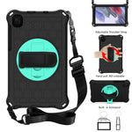 Per Samsung Galaxy Tab A7 Lite 8.7 2021 T220 / T225 Custodia protettiva per PC in silicone antiurto con rotazione a 360 gradi a nido d'ape con supporto e tracolla e cinturino, For Samsung Galaxy Tab A7 Lite 8.7 2021 T220 / T225