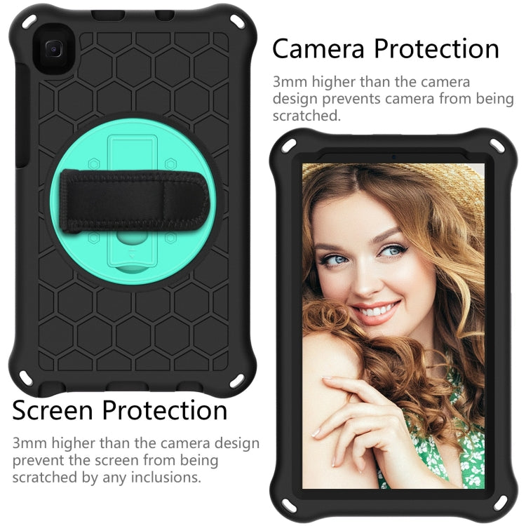 Per Samsung Galaxy Tab A7 Lite 8.7 2021 T220 / T225 Custodia protettiva per PC in silicone antiurto con rotazione a 360 gradi a nido d'ape con supporto e tracolla e cinturino, For Samsung Galaxy Tab A7 Lite 8.7 2021 T220 / T225