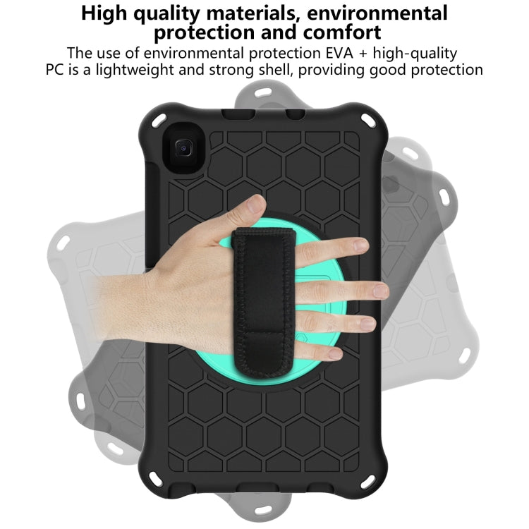 Per Samsung Galaxy Tab A7 Lite 8.7 2021 T220 / T225 Custodia protettiva per PC in silicone antiurto con rotazione a 360 gradi a nido d'ape con supporto e tracolla e cinturino, For Samsung Galaxy Tab A7 Lite 8.7 2021 T220 / T225