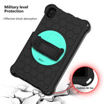 Per Samsung Galaxy Tab A7 Lite 8.7 2021 T220 / T225 Custodia protettiva per PC in silicone antiurto con rotazione a 360 gradi a nido d'ape con supporto e tracolla e cinturino, For Samsung Galaxy Tab A7 Lite 8.7 2021 T220 / T225