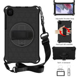 Per Samsung Galaxy Tab A7 Lite 8.7 2021 T220 / T225 Custodia protettiva per PC in silicone antiurto con rotazione a 360 gradi a nido d'ape con supporto e tracolla e cinturino, For Samsung Galaxy Tab A7 Lite 8.7 2021 T220 / T225