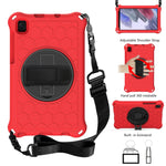 Per Samsung Galaxy Tab A7 Lite 8.7 2021 T220 / T225 Custodia protettiva per PC in silicone antiurto con rotazione a 360 gradi a nido d'ape con supporto e tracolla e cinturino, For Samsung Galaxy Tab A7 Lite 8.7 2021 T220 / T225
