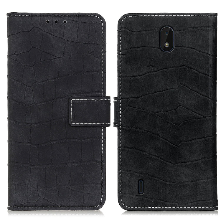 Custodia in pelle a vibrazione orizzontale con struttura in coccodrillo magnetica con supporto, slot per carte e portafoglio, For Nokia C01 Core, For Nokia C01 Plus