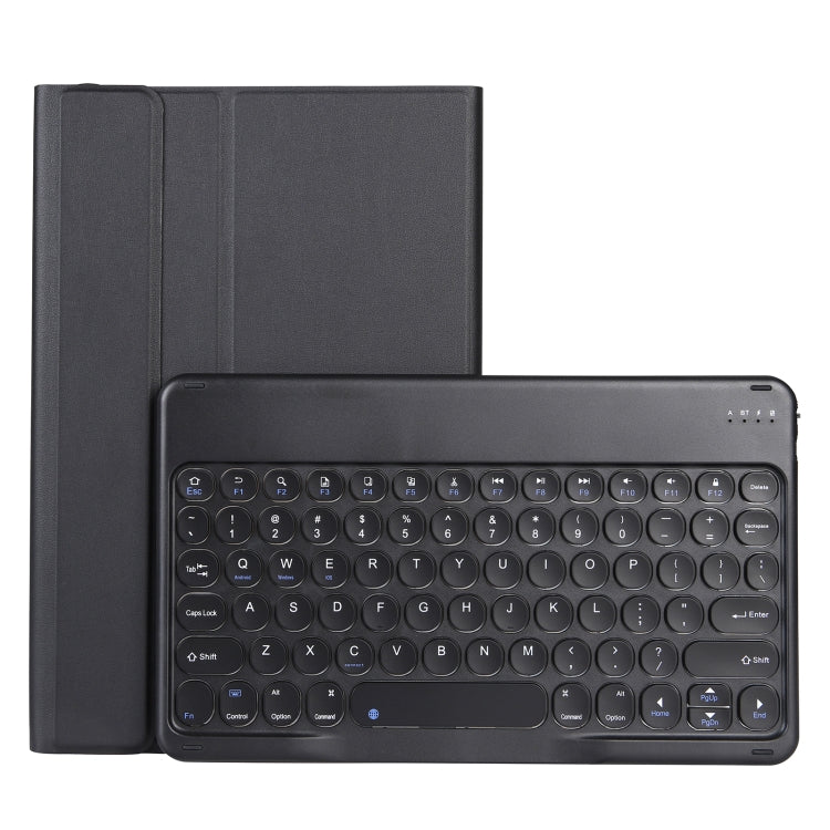 YAM12 Custodia in pelle per tastiera Bluetooth con copritastiera tondo staccabile in pelle di agnello con supporto, For Lenovo Pad Plus 11 inch TB-J607F / Tab P11 11 inch TB-J606F                                                                         ...