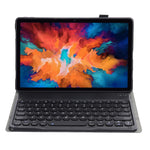 YAM12 Custodia in pelle per tastiera Bluetooth con copritastiera tondo staccabile in pelle di agnello con supporto, For Lenovo Pad Plus 11 inch TB-J607F / Tab P11 11 inch TB-J606F                                                                         ...