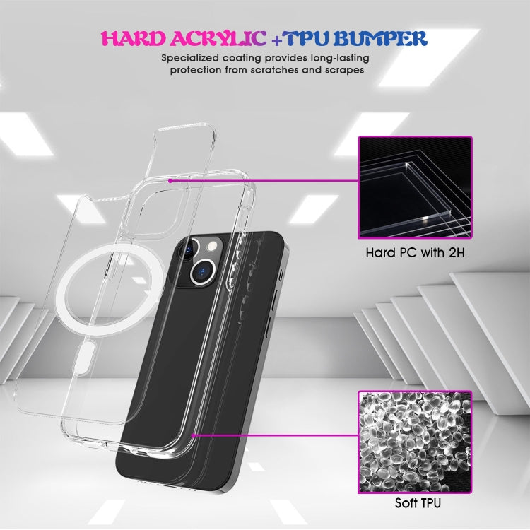 Custodia Magsafe Semplice anello magnetico Custodia antiurto per PC + TPU in acrilico trasparente all-inclusive, For iPhone 13 mini, For iPhone 13, For iPhone 13 Pro, For iPhone 13 Pro Max