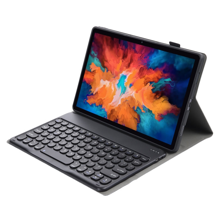 YAM13 Custodia in pelle per tastiera Bluetooth con copritastiera tondo staccabile in pelle di agnello con supporto, For Lenovo Pad Pro 11.5 inch 2021 TB-J716F