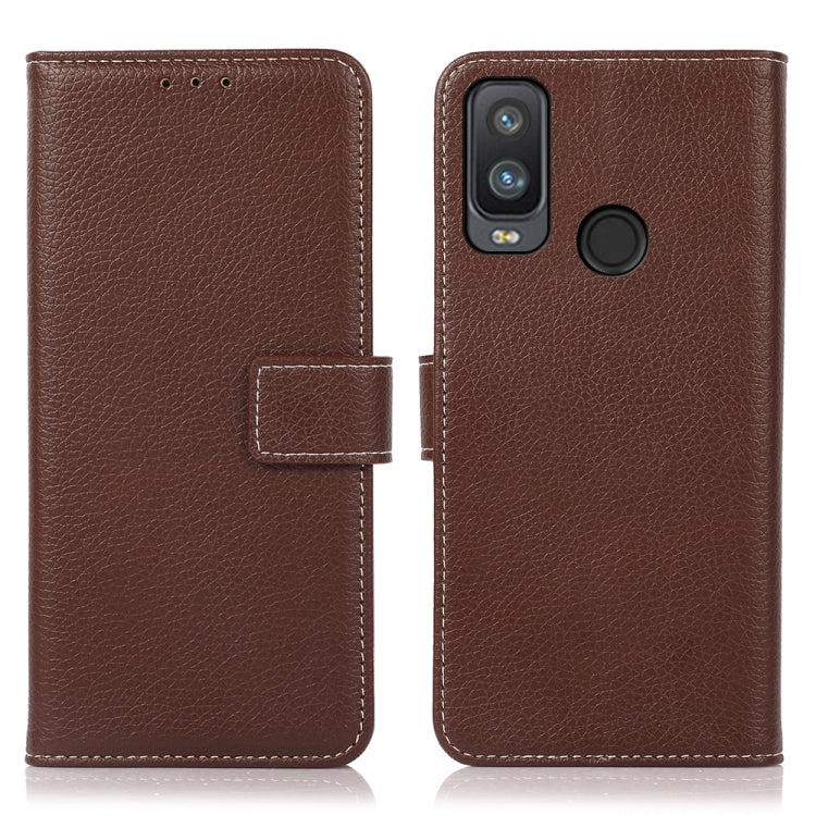 Litchi Texture PU + TPU Custodia in pelle a vibrazione orizzontale con supporto, slot per carte e portafoglio, For Alcatel 1L 2021