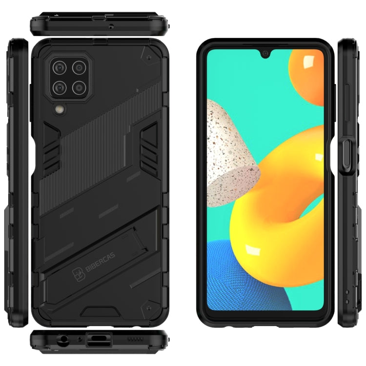 Punk Armor 2 in 1 PC + custodia antiurto in TPU con supporto invisibile, For Samsung Galaxy M32