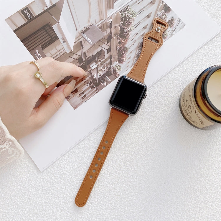 Cinturino di ricambio per cinturino di ricambio in pelle con fibbia inversa a forma di 8 a vita piccola per Apple Watch Series, 7 41mm / 6 & SE & 5 & 4 40mm / 3 & 2 & 1 38mm, 7 45mm / 6 & SE & 5 & 4 44mm / 3 & 2 & 1 42mm