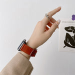 Cinturino in pelle con fibbia 8 per Apple Watch