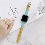 Cinturino di ricambio per cinturino di ricambio in pelle abbinata al colore della vita piccola per la serie Apple Watch, 7 41mm / 6 & SE & 5 & 4 40mm / 3 & 2 & 1 38mm, 7 45mm / 6 & SE & 5 & 4 44mm / 3 & 2 & 1 42mm