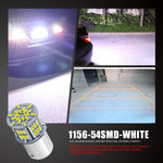1 paio E0052 9-14V 1156-54SMD-2835 6000K 1080LM Luce bianca Decodifica auto Indicatori di direzione Luce di retromarcia, E0052