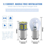 1 paio E0052 9-14V 1157-54SMD-2835 6000K 1080LM Luce bianca per decodifica auto Freno Luce di guida, E0053