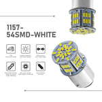 1 paio E0052 9-14V 1157-54SMD-2835 6000K 1080LM Luce bianca per decodifica auto Freno Luce di guida, E0053