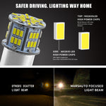 1 paio E0052 9-14V 1157-54SMD-2835 6000K 1080LM Luce bianca per decodifica auto Freno Luce di guida, E0053