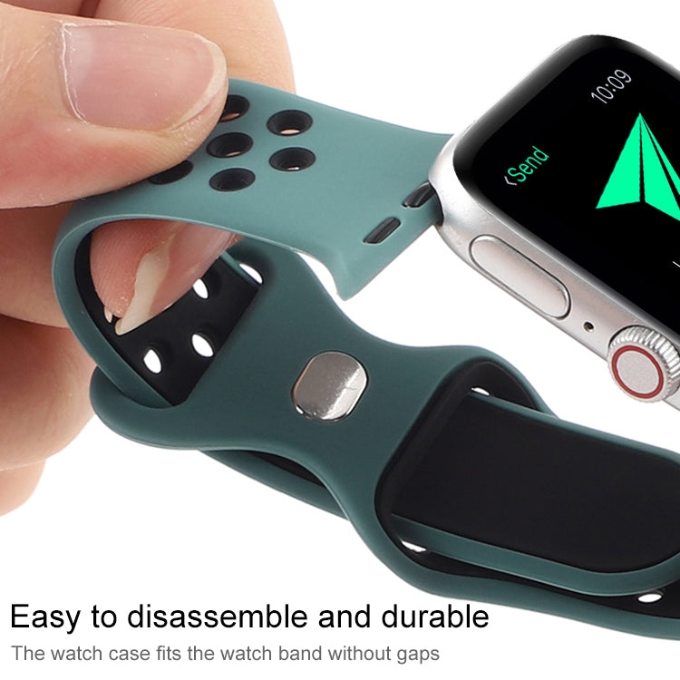 Cinturino di ricambio in silicone liquido bicolore con fibbia a farfalla per Apple Watch Series, 7 41mm / 6 & SE & 5 & 4 40mm / 3 & 2 & 1 38mm