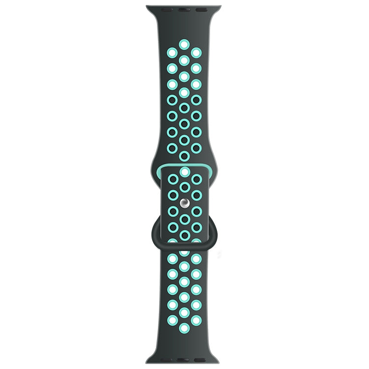 Cinturino di ricambio in silicone liquido bicolore con fibbia a farfalla per Apple Watch Series, 7 45mm / 6 & SE & 5 & 4 44mm / 3 & 2 & 1 42mm