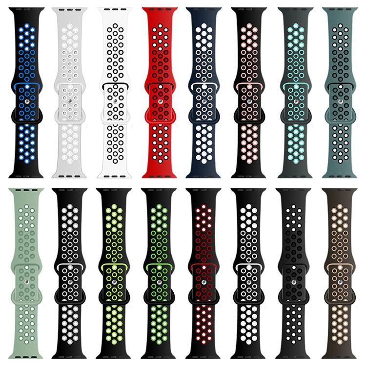 Cinturino di ricambio in silicone liquido bicolore con fibbia a farfalla per Apple Watch Series, 7 45mm / 6 & SE & 5 & 4 44mm / 3 & 2 & 1 42mm