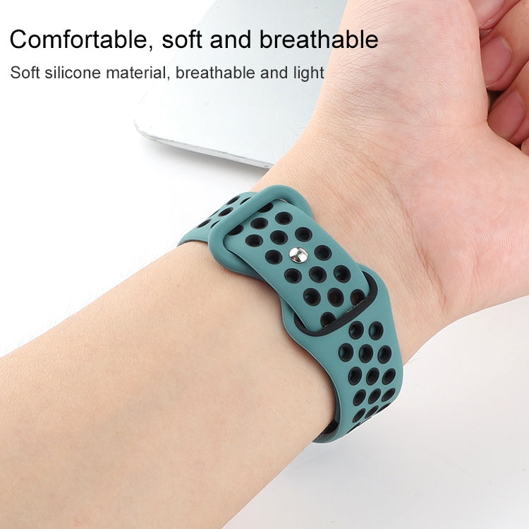 Cinturino di ricambio in silicone liquido bicolore con fibbia a farfalla per Apple Watch Series, 7 45mm / 6 & SE & 5 & 4 44mm / 3 & 2 & 1 42mm