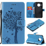Custodia in pelle sintetica a vibrazione orizzontale con motivo ad albero e gatto con supporto e fessure per carte, portafoglio e cordino, For Nokia G10, For Nokia X20