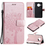 Custodia in pelle sintetica a vibrazione orizzontale con motivo ad albero e gatto con supporto e fessure per carte, portafoglio e cordino, For Nokia G10, For Nokia X20