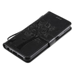 Custodia in pelle sintetica a vibrazione orizzontale con motivo ad albero e gatto con supporto e fessure per carte, portafoglio e cordino, For Nokia X10, For Nokia 5.3