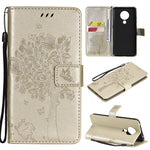 Custodia in pelle sintetica a vibrazione orizzontale con motivo ad albero e gatto con supporto e fessure per carte, portafoglio e cordino, For Nokia X10, For Nokia 5.3