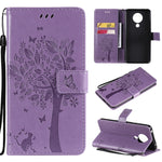 Custodia in pelle sintetica a vibrazione orizzontale con motivo ad albero e gatto con supporto e fessure per carte, portafoglio e cordino, For Nokia X10, For Nokia 5.3