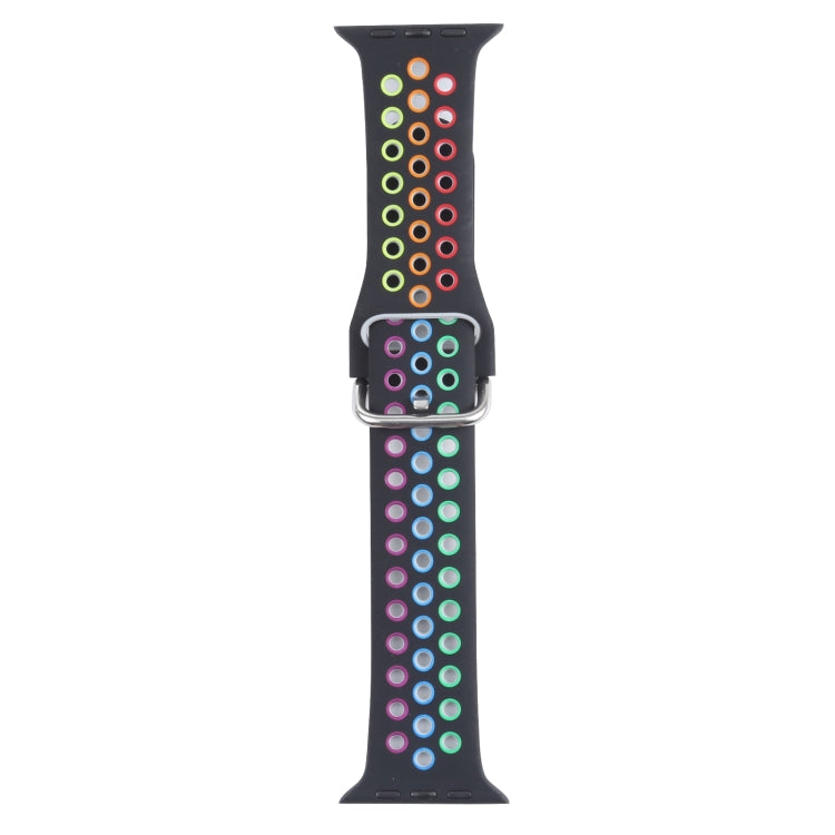 Cinturino di ricambio in silicone con fibbia in metallo per Apple Watch Series, 7 41mm / 6 & SE & 5 & 4 40mm / 3 & 2 & 1 38mm