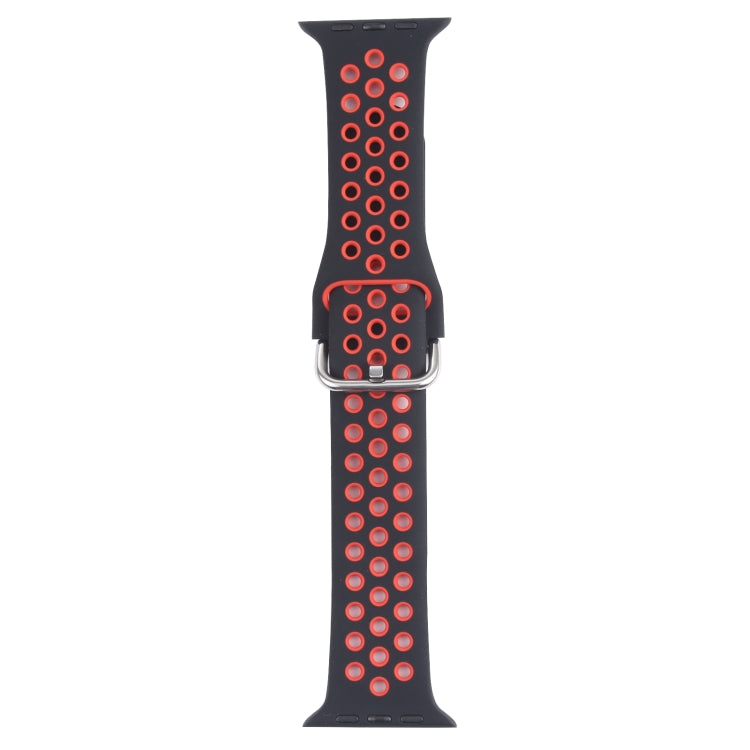 Cinturino di ricambio in silicone con fibbia in metallo per Apple Watch Series, 7 45mm / 6 & SE & 5 & 4 44mm / 3 & 2 & 1 42mm