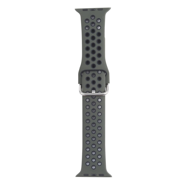 Cinturino di ricambio in silicone con fibbia in metallo per Apple Watch Series, 7 45mm / 6 & SE & 5 & 4 44mm / 3 & 2 & 1 42mm