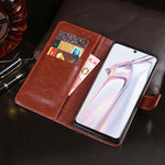 idewei Custodia in pelle a vibrazione orizzontale Crazy Horse Texture con supporto e slot per carte e portafoglio, For Blackview A100, For Nokia C20, For Sony Xperia 1 III