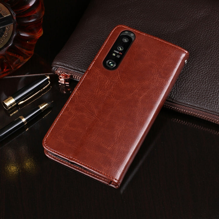idewei Custodia in pelle a vibrazione orizzontale Crazy Horse Texture con supporto e slot per carte e portafoglio, For Sony Xperia 5 III, For Sony Xperia 10 III, For vivo S10