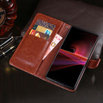 idewei Custodia in pelle a vibrazione orizzontale Crazy Horse Texture con supporto e slot per carte e portafoglio, For Sony Xperia 5 III, For Sony Xperia 10 III, For vivo S10