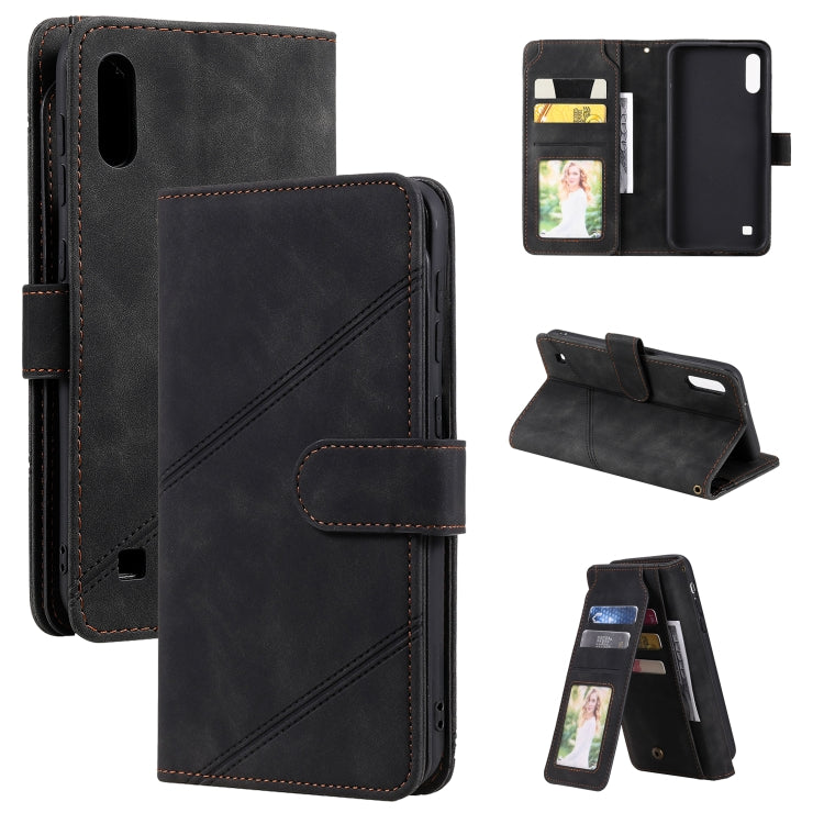 Custodia in pelle PU con vibrazione orizzontale Skin Feel Business con supporto, slot per schede multiple, portafoglio, cordino e cornice per foto, For Samsung Galaxy A10 / M10, For Samsung Galaxy A20 / A30, For Samsung Galaxy A32 4G                   ...