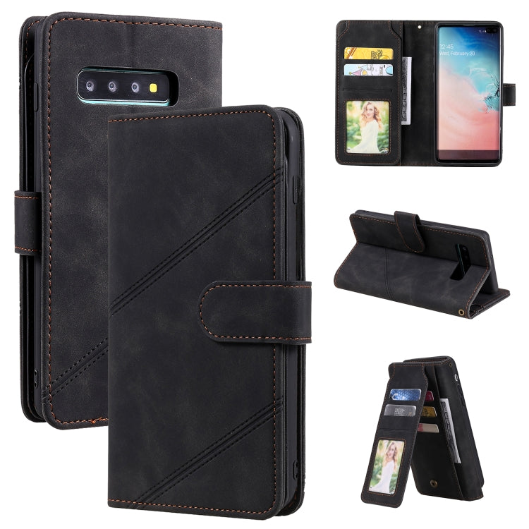 Custodia in pelle PU con vibrazione orizzontale Skin Feel Business con supporto, slot per schede multiple, portafoglio, cordino e cornice per foto, For Samsung Galaxy S10+, For Samsung Galaxy A12, For Samsung Galaxy S21+ 5G, For Samsung Galaxy Note9