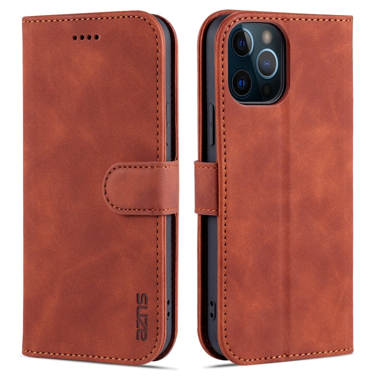 AZNS Skin Feel Calf Texture Custodia in pelle con apertura orizzontale con slot per carte, supporto e portafoglio, For iPhone 12 Pro, For iPhone 12 Pro Max