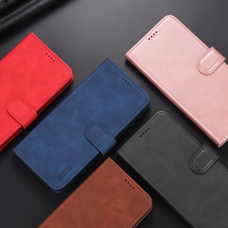 AZNS Skin Feel Calf Texture Custodia in pelle con apertura orizzontale con slot per carte, supporto e portafoglio, For Honor 50, For Honor 50 Pro