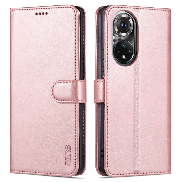 AZNS Skin Feel Calf Texture Custodia in pelle con apertura orizzontale con slot per carte, supporto e portafoglio, For Honor 50, For Honor 50 Pro