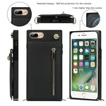 Custodia portafoglio TPU e PU con cerniera per iPhone 8 Plus e 7