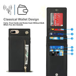 Custodia portafoglio TPU e PU con cerniera per iPhone 8 Plus e 7