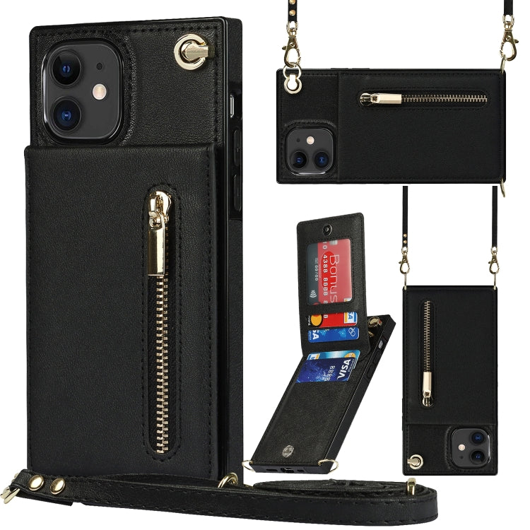 Custodia portafoglio TPU e PU con cerniera per iPhone 8 Plus e 7