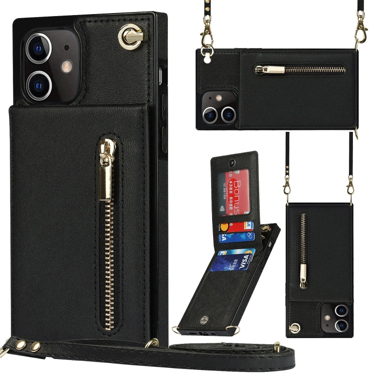Custodia portafoglio TPU e PU con cerniera per iPhone 12 Pro Max