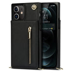 Custodia portafoglio TPU e PU con cerniera per iPhone 12 Pro Max