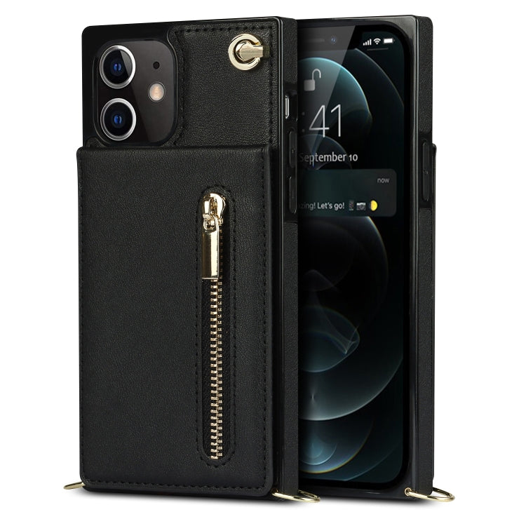 Custodia portafoglio TPU e PU con cerniera per iPhone 12 Pro Max