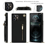 Custodia portafoglio TPU e PU con cerniera per iPhone 12 Pro Max
