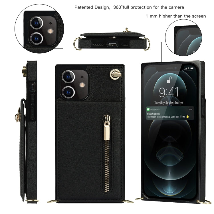 Custodia portafoglio TPU e PU con cerniera per iPhone 12 Pro Max
